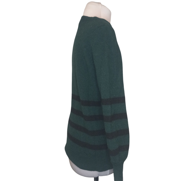 Michael Kors Green Stripped Merino Wool Sweater - Picture 2 of 6